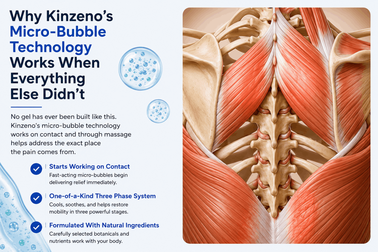 Kinzeno cooling massage gel compared to menthol rubs, supplements, and heat pads